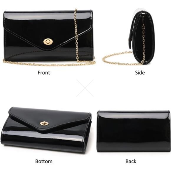 Envelope Clutch for Formal Party Black - Picture 2 of 8